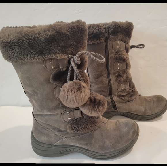 BareTraps Shoes - BareTraps leather gray faux fur bootie 8